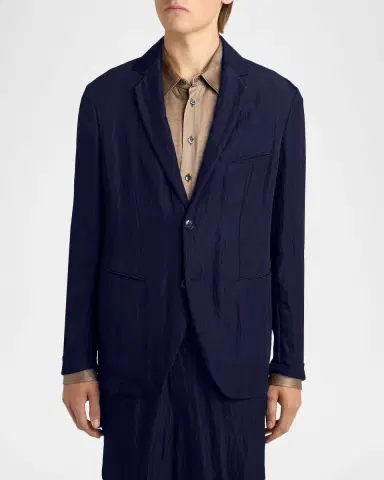 Giorgio Armani Men 's Textured Two-Button Blazer | Thumbnail 4