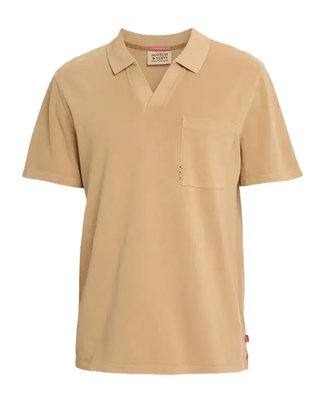 Scotch & Soda Men 's Garment-Dyed Pique Relaxed-Fit Pocket Polo Shirt