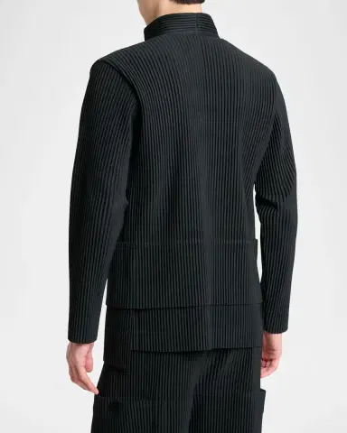 Homme Plissé Issey Miyake Men 's Multi-Pocket Pleated Button-Down Shirt | Thumbnail 3