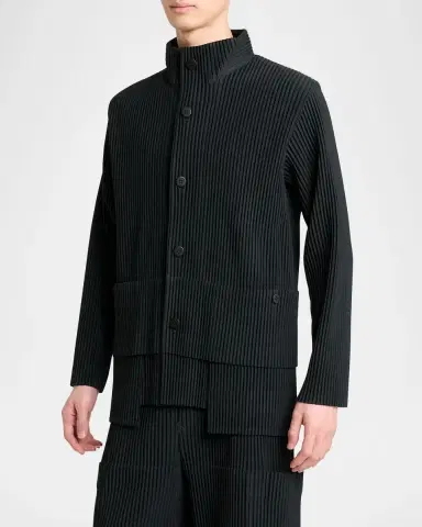Homme Plissé Issey Miyake Men 's Multi-Pocket Pleated Button-Down Shirt | Thumbnail 4