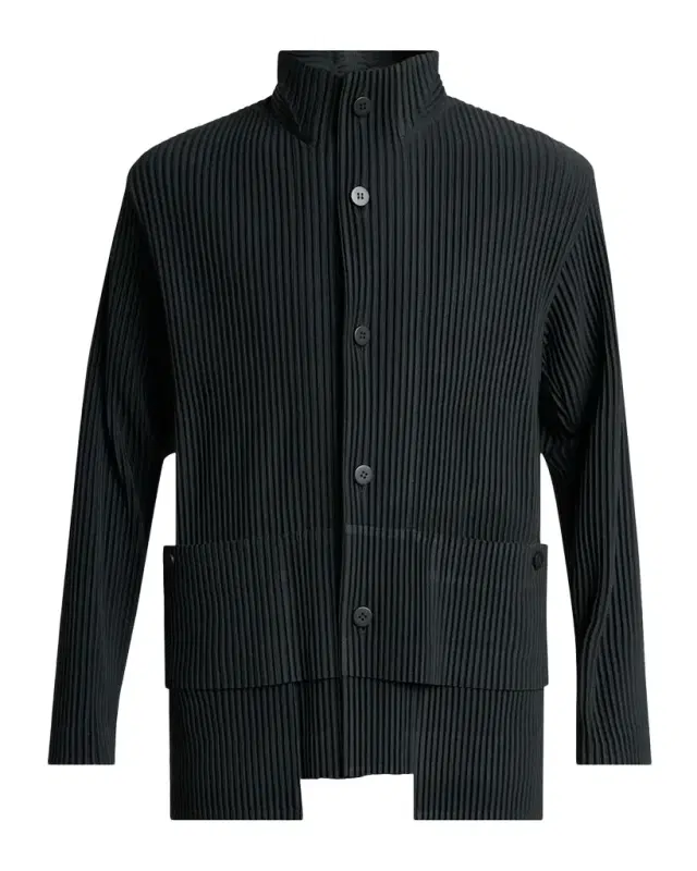Men 's Multi-Pocket Pleated Button-Down Shirt