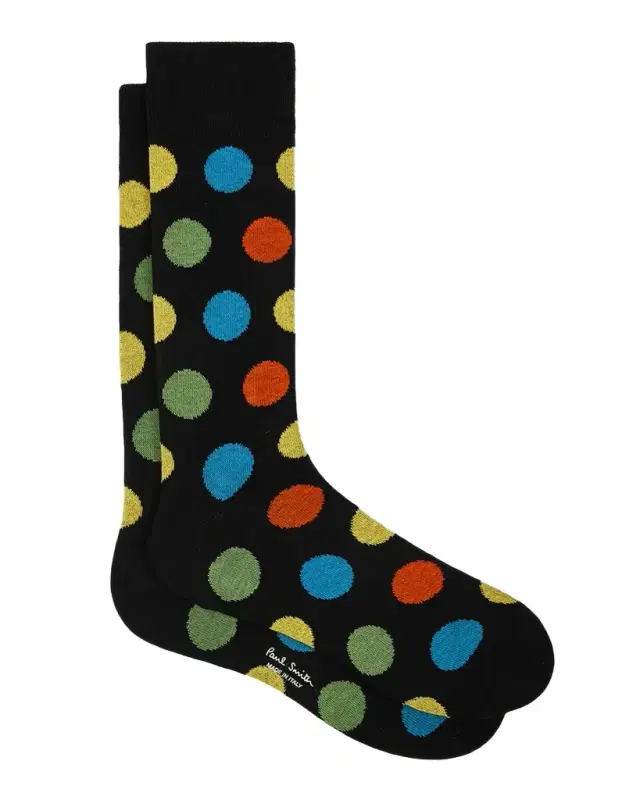 Men 's Mike Large Polka Dot Cotton Crew Socks