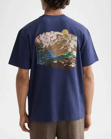 Scotch & Soda Men's Cotton Relaxed Fit Cross-Stitch Artwork T-Shirt | Thumbnail 3 Scotch & Soda Men's Cotton Relaxed Fit Cross-Stitch Artwork T-Shirt | Thumbnail 3