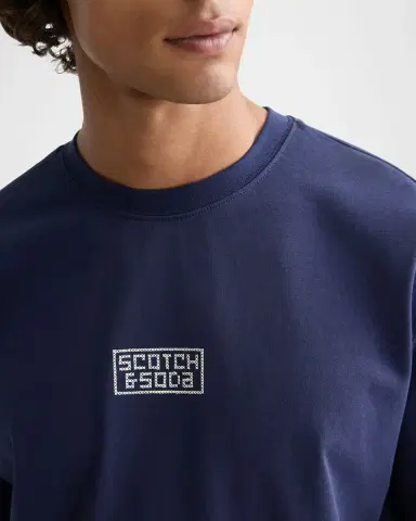 Scotch & Soda Men's Cotton Relaxed Fit Cross-Stitch Artwork T-Shirt | Thumbnail 5 Scotch & Soda Men's Cotton Relaxed Fit Cross-Stitch Artwork T-Shirt | Thumbnail 5