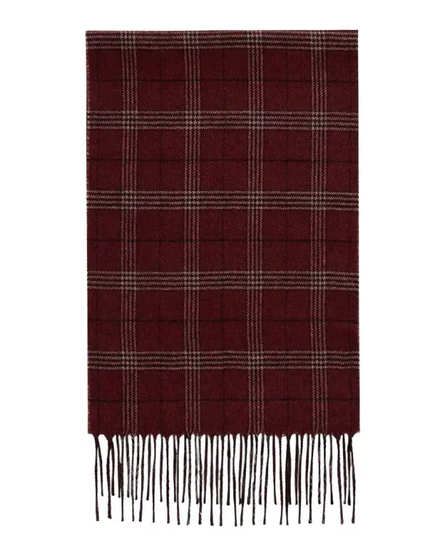 PIACENZA 1733 Men's Baltazar Herringbone to Plaid Silk and Cashmere Scarf