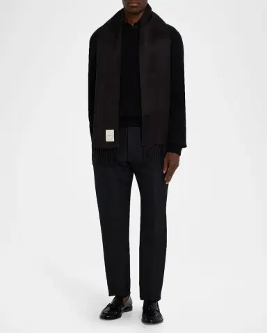 PIACENZA 1733 Men's Two-Tone Cashmere-Silk Scarf | Thumbnail 2
