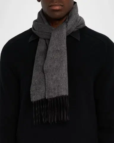 PIACENZA 1733 Men's Two-Tone Cashmere-Silk Scarf | Thumbnail 3