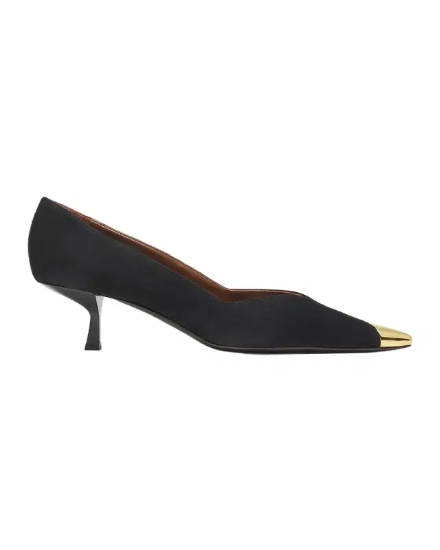 Giuseppe Zanotti Suede Golden Cap-Toe Pumps