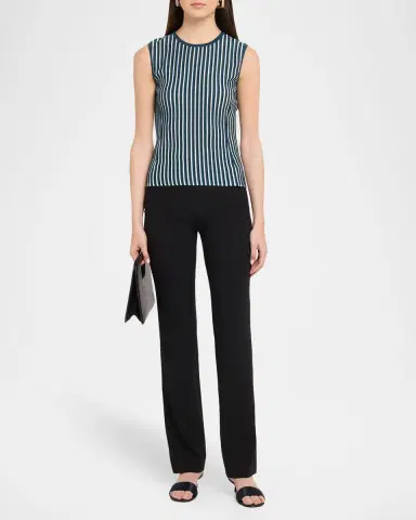 Akris Silk-Blend Striped Rib Tank Top | Thumbnail 2 Akris Silk-Blend Striped Rib Tank Top | Thumbnail 2