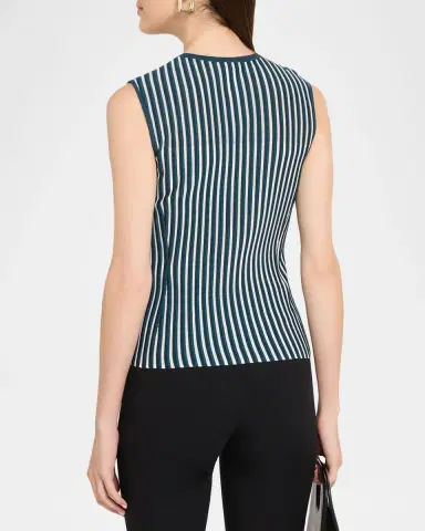 Akris Silk-Blend Striped Rib Tank Top | Thumbnail 3 Akris Silk-Blend Striped Rib Tank Top | Thumbnail 3