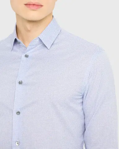 Giorgio Armani Men's Micro-Plaid Cotton Dress Shirt | Thumbnail 2