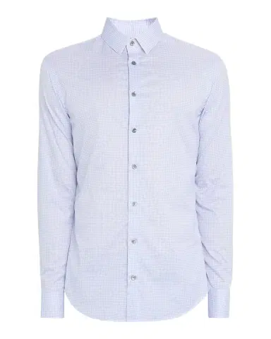 Giorgio Armani Men's Micro-Plaid Cotton Dress Shirt | Thumbnail 1