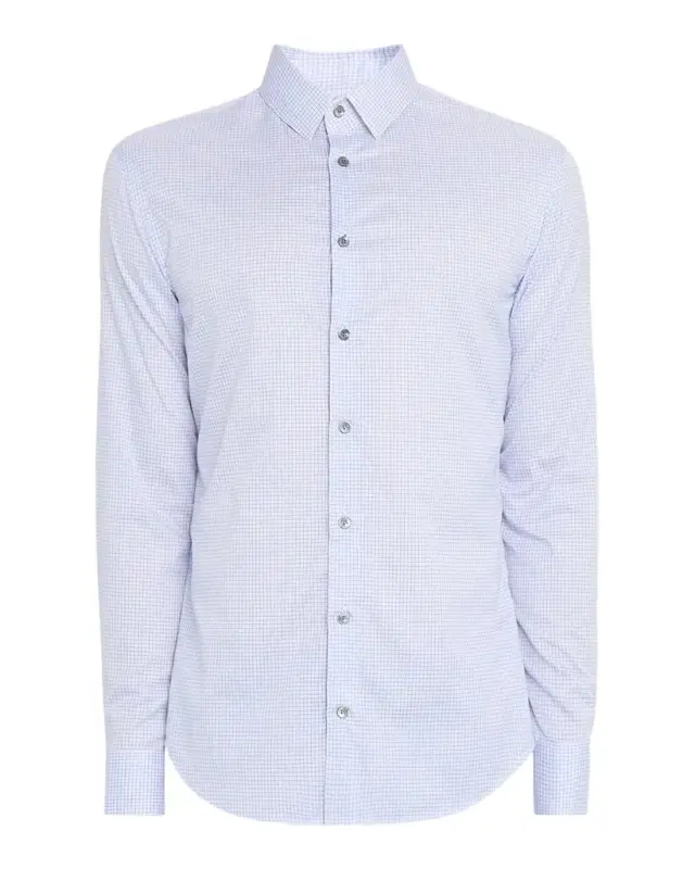 Giorgio Armani Men's Micro-Plaid Cotton Dress Shirt