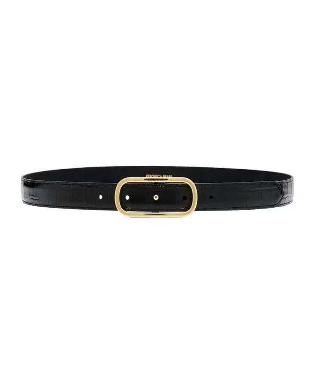 Veronica Beard Loop Croc-Embossed Belt