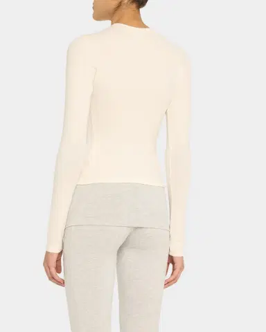 Skims Cotton Jersey Long-Sleeve Crewneck T-Shirt | Thumbnail 3