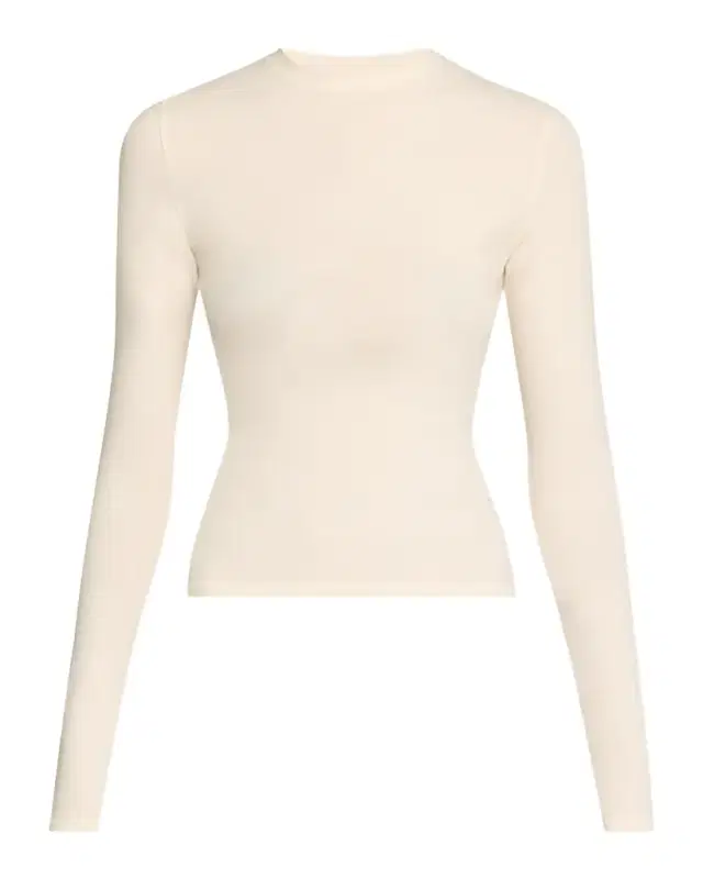 Cotton Jersey Long-Sleeve Crewneck T-Shirt