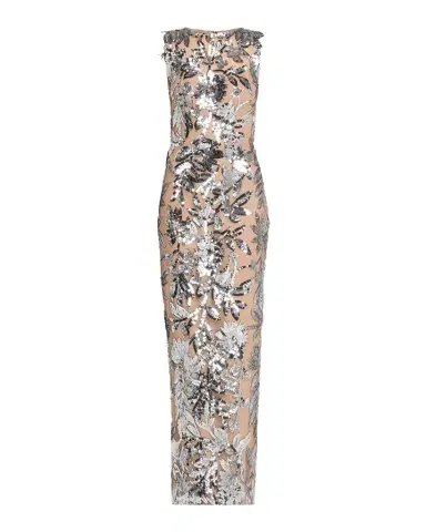 Bronx and Banco Violet Silver Sequin Maxi Dress | Thumbnail 1