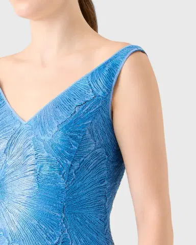 Akris Lacquered Sea Faille Sleeveless Midi Dress | Thumbnail 5 Akris Lacquered Sea Faille Sleeveless Midi Dress | Thumbnail 5