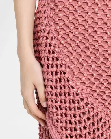 Diotima Riki Crystal Crochet Knit Halter Maxi Dress | Thumbnail 5