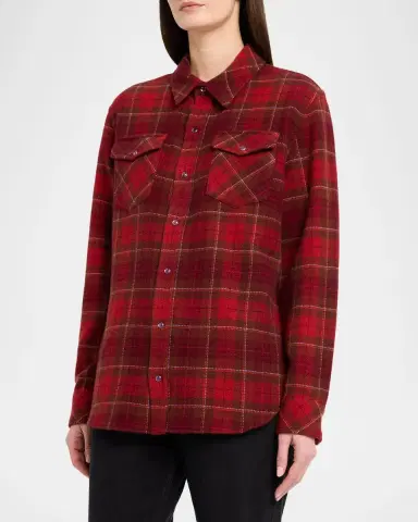 God’s True Cashmere Love Tartan Cashmere Flannel Shirt | Thumbnail 4