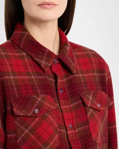 God’s True Cashmere Love Tartan Cashmere Flannel Shirt | Thumbnail 5