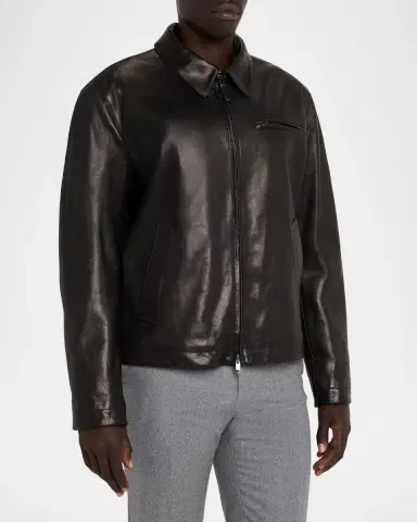 Brioni Men's Leather Moto Jacket | Thumbnail 4