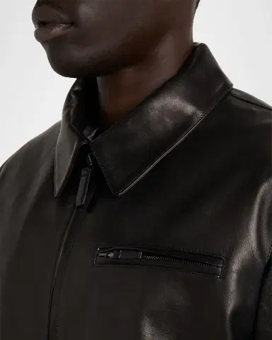 Brioni Men's Leather Moto Jacket | Thumbnail 5