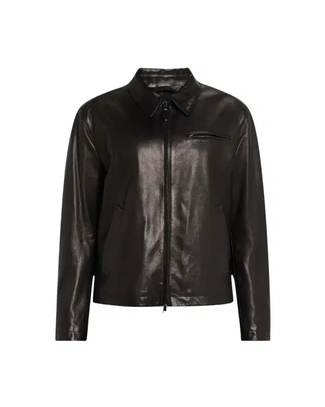 Brioni Men 's Leather Moto Jacket