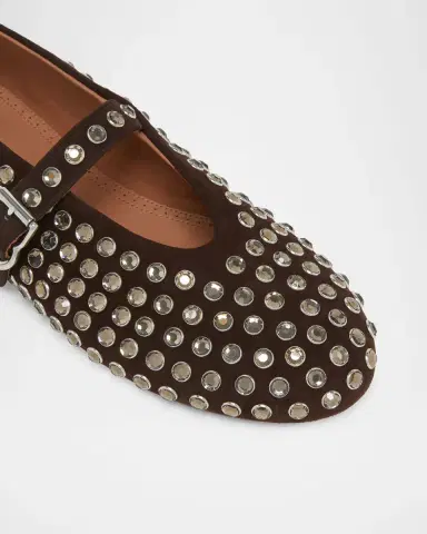 Alaïa Crystal Stud Mary Jane Ballerina Flats | Thumbnail 5