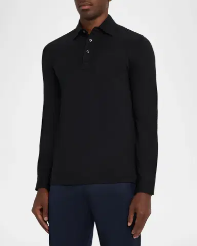 Ralph Lauren Purple Label Cotton-Cashmere Piqué Polo Shirt | Thumbnail 4 Ralph Lauren Purple Label Cotton-Cashmere Piqué Polo Shirt | Thumbnail 4