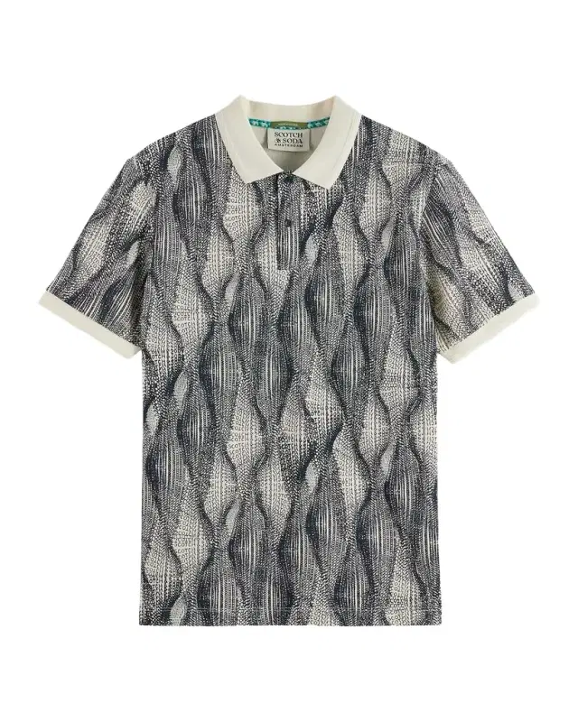 Scotch & Soda Men 's Cotton Micro-Logo Classic Fit Polo Shirt