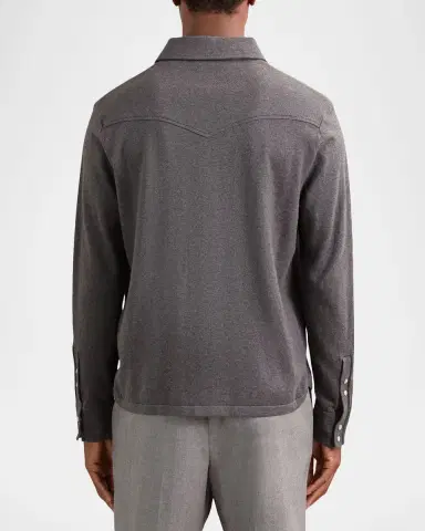 Reiss Men's Ledger Cotton-Cashmere Western Knit Shirt | Thumbnail 3 Reiss Men's Ledger Cotton-Cashmere Western Knit Shirt | Thumbnail 3