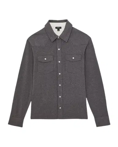 Reiss Men's Ledger Cotton-Cashmere Western Knit Shirt | Thumbnail 1 Reiss Men's Ledger Cotton-Cashmere Western Knit Shirt | Thumbnail 1