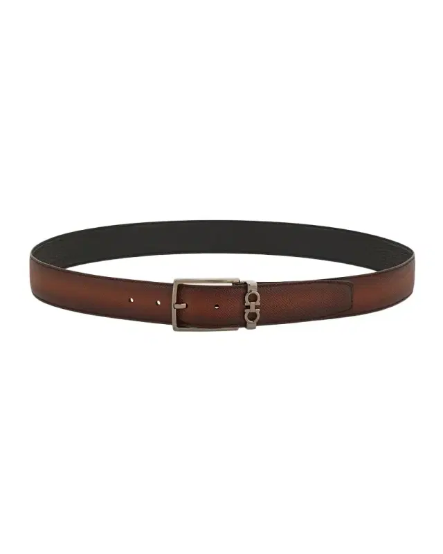Ferragamo Men 's Mini Gancio Reversible Leather Belt