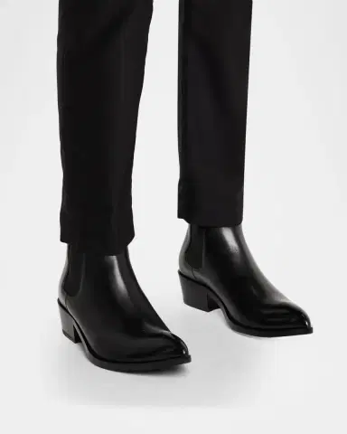 Tom Ford Men's Burnished Leather Chelsea Boots | Thumbnail 2 Tom Ford Men's Burnished Leather Chelsea Boots | Thumbnail 2