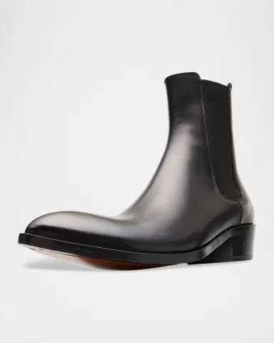 Tom Ford Men's Burnished Leather Chelsea Boots | Thumbnail 7 Tom Ford Men's Burnished Leather Chelsea Boots | Thumbnail 7