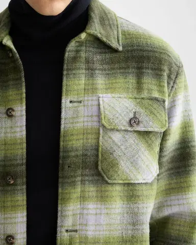 Scotch & Soda Men's Check Wool-Blend Overshirt | Thumbnail 5