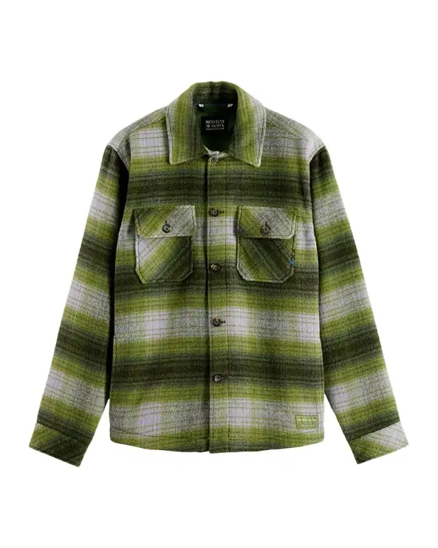 Scotch & Soda Men 's Check Wool-Blend Overshirt