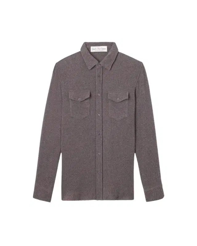 Cashmere Two-Pocket Amethyst Button-Down Shirt