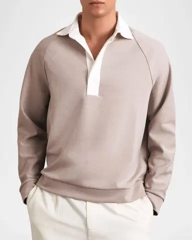 Reiss Men 's Thurloe Color-Block Rugby Shirt | Thumbnail 4