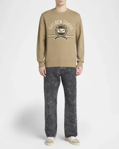 Golden Goose Men's Journey Classic College Cotton Crewneck Sweater | Thumbnail 2