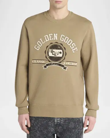 Golden Goose Men's Journey Classic College Cotton Crewneck Sweater | Thumbnail 4