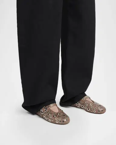 Alaïa Grommet Leather Ballet Flats | Thumbnail 2