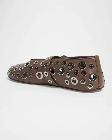 Alaïa Grommet Leather Ballet Flats | Thumbnail 4