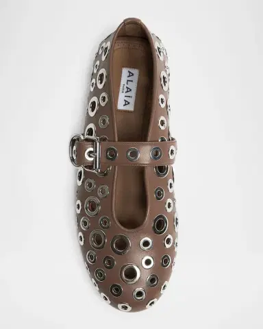 Alaïa Grommet Leather Ballet Flats | Thumbnail 6