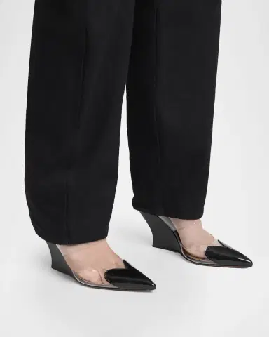 Alaïa 90mm Coeur Heart Clear Wedge Mules | Thumbnail 2 Alaïa 90mm Coeur Heart Clear Wedge Mules | Thumbnail 2