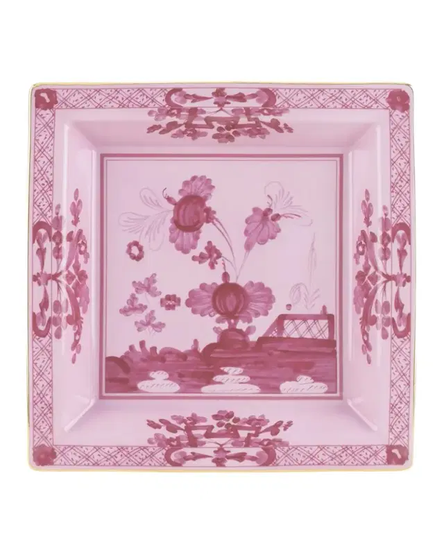 GINORI 1735 Porpora Squared Porcelain Tray, 9.6"