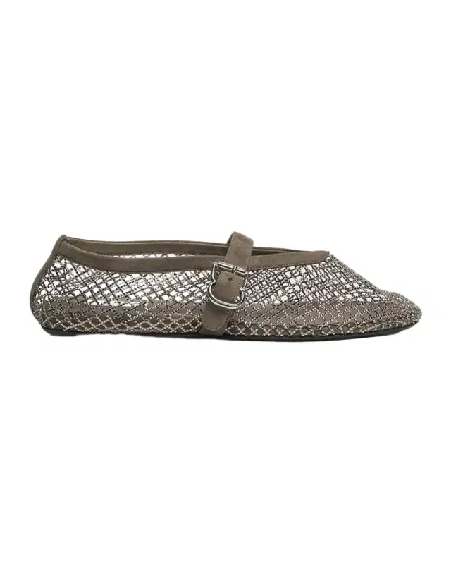 ALAIA Crystal Mesh Ballet Flats
