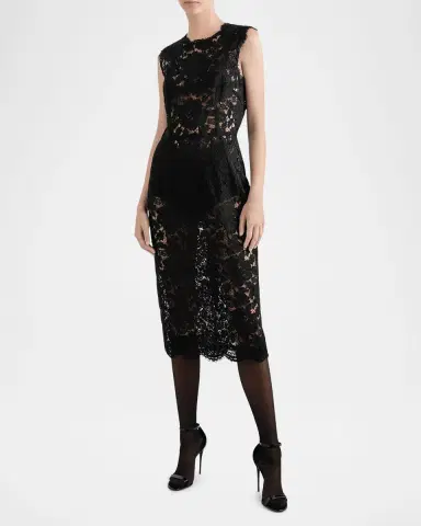 Dolce & Gabbana Floral Lace Midi Dress | Thumbnail 2 Dolce & Gabbana Floral Lace Midi Dress | Thumbnail 2