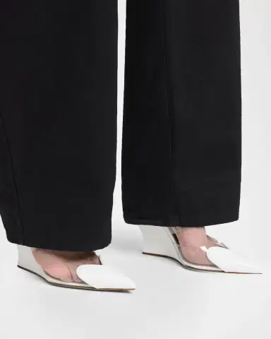 Alaïa 90mm Coeur Heart Clear Wedge Mules | Thumbnail 2 Alaïa 90mm Coeur Heart Clear Wedge Mules | Thumbnail 2